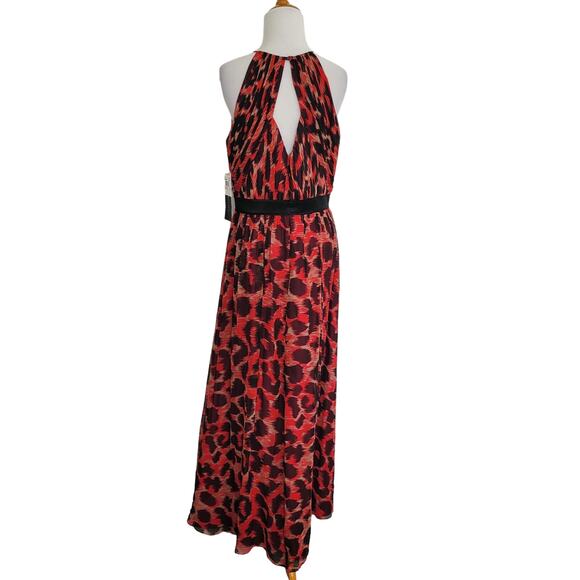 NEW Aidan Mattox Silk Formal Gown Maxi Printed Halter Neck Sexy Women 10 - Picture 3 of 15